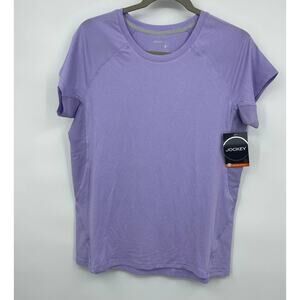 Jockey Womens Purple Crew Neck Stretch Jersey Short-Sleeve Athletic T-Shirt NEW